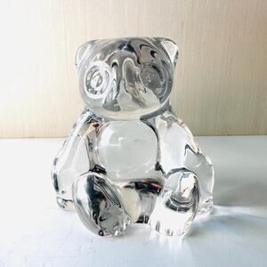 Vintage Villeroy Boch Panda Bear Art Glass Figurine Paperweight